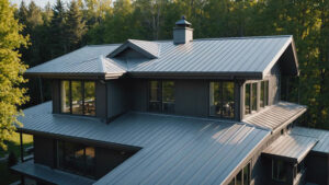 Metal roofing on a home.