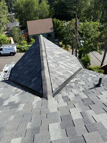 A nice GAF roofing system installed by J&J Roofing & Construction