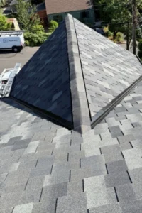 Completed layered architectural shingle roof replacement on a residential home in the historic Ardenwald neighborhood