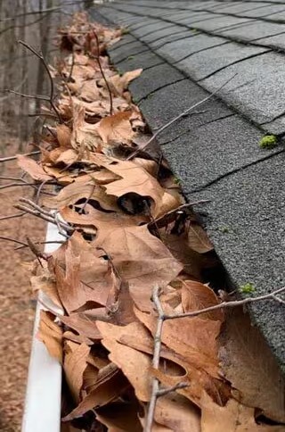 debris on a roof