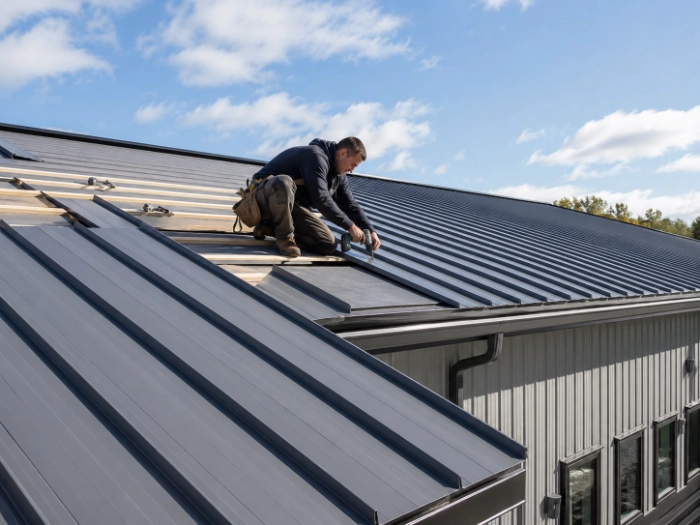 Metal roof installation