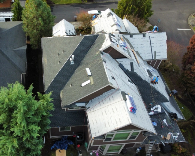 Roof installation by the crew of J&J Roofing